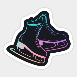 Ice Skates Figure Skating Rainbow Sticker